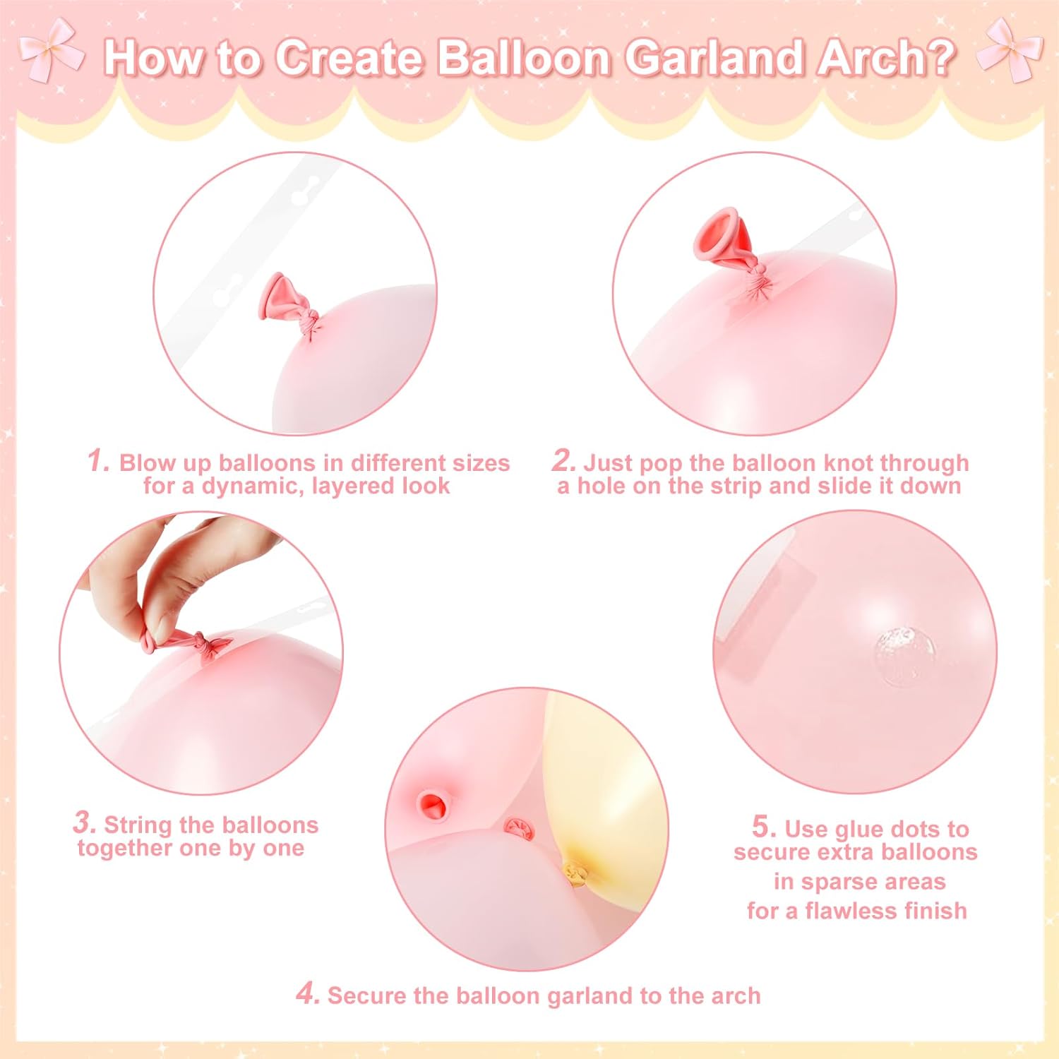 CROSSFINGERS Pink Yellow Balloon Arch Garland Kit
