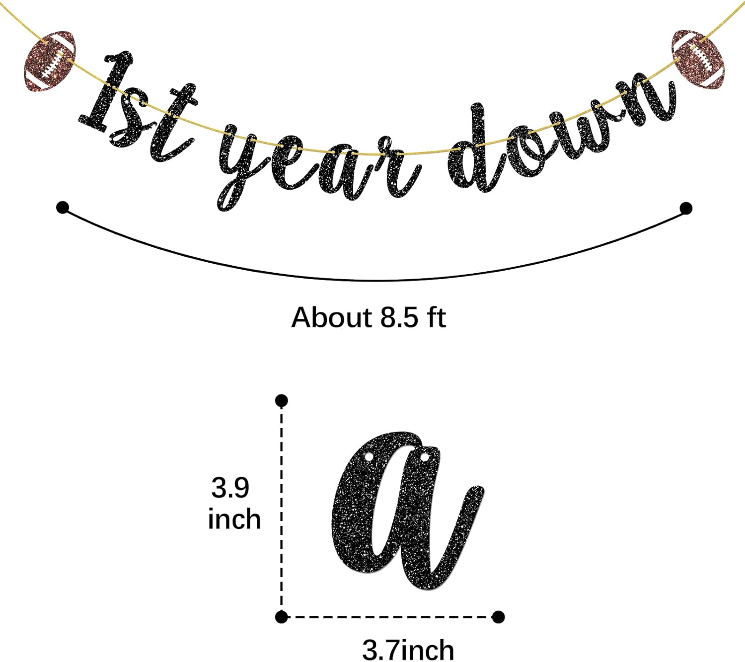 1st Year Down Banner for Baby Shower Party Decoration