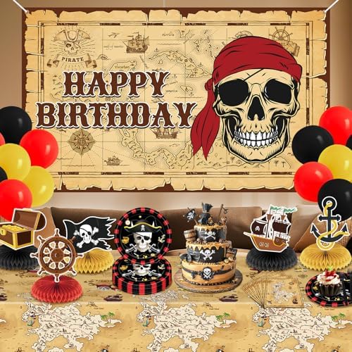 Pirate Party Decorations Set 62Pcs for Boys