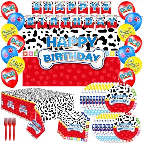 Cartoon Dog Paw Birthday Party Decorations Set