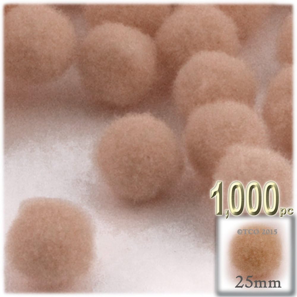 The Crafts Outlet 1000 Piece Acrylic Pom Poms Black 25mm