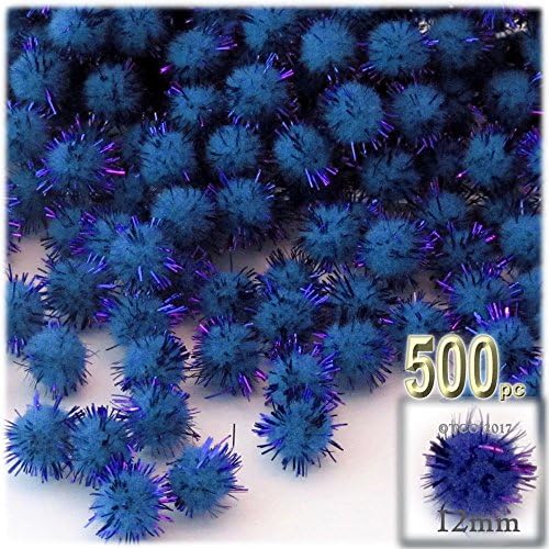 The Crafts Outlet Chenille Sparkly Pom Poms Orange 05 Inch 500 Pc