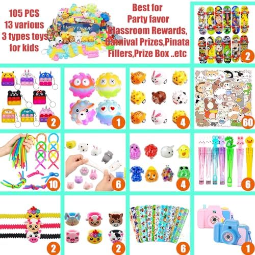 105 PCS Kids Party Favors Toy Assortment