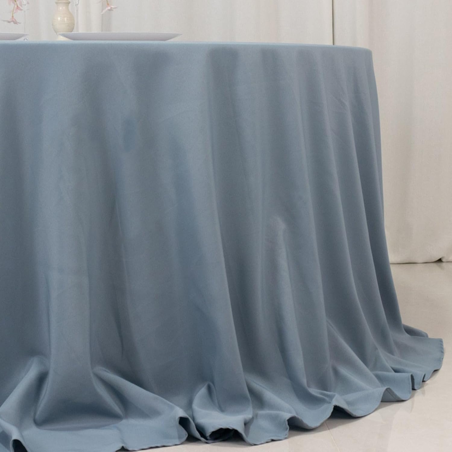 Balsa Circle 132 Inch Dusty Blue Round Tablecloth