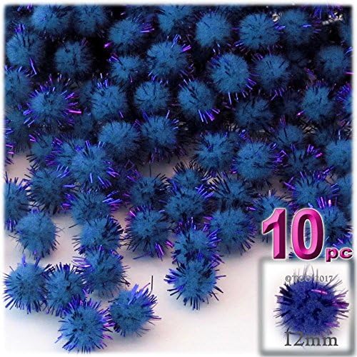 The Crafts Outlet Chenille Sparkly Pom Poms Purple Porcupine 10 Pack