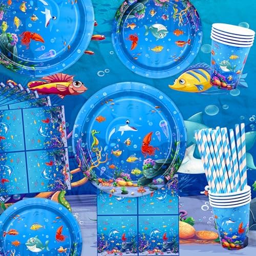 Dvaorc 206 Pack Under the Sea Party Supplies Set