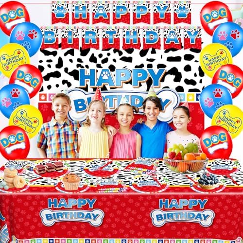Cartoon Dog Paw Birthday Party Decorations Set