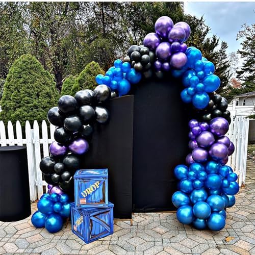 60pcs 12in Metallic Blue Purple Teal Balloons