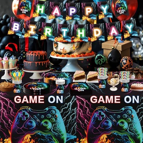 Vibrant Gaming Tablecloth Set 3Pcs 55x86 Inches