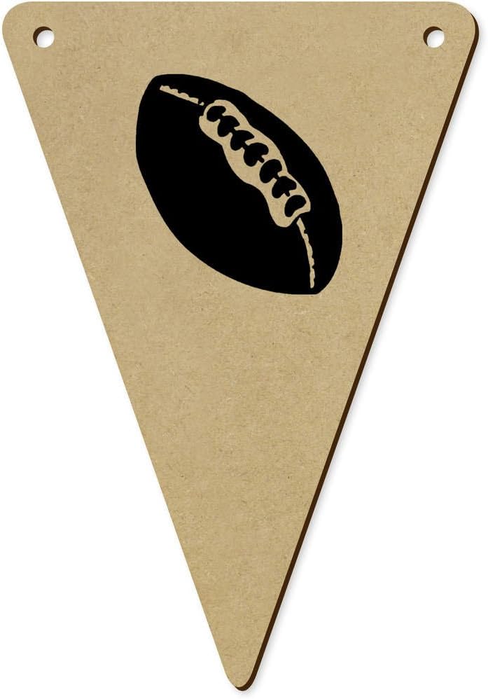 Azeeda 5 Piece 140mm Rugby Ball Wooden Bunting Flags