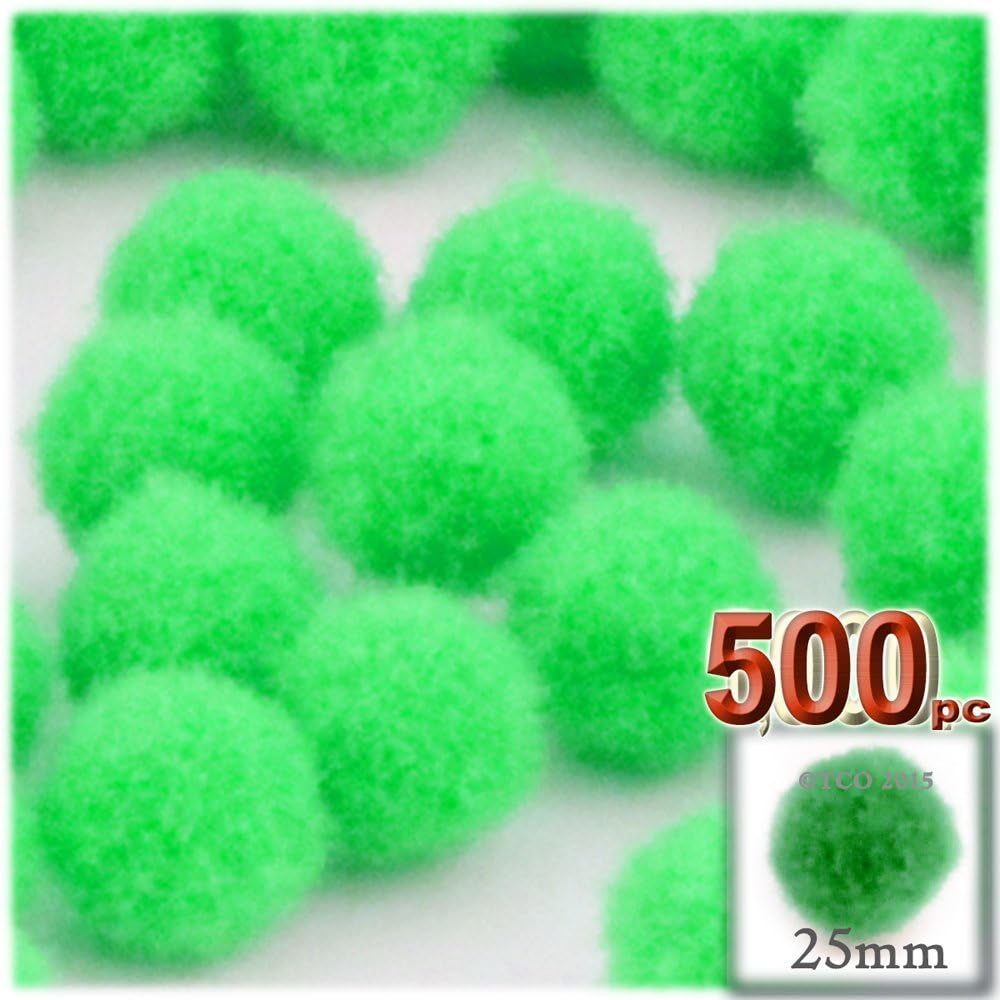 The Crafts Outlet 500-Piece Neon Green Pom Poms