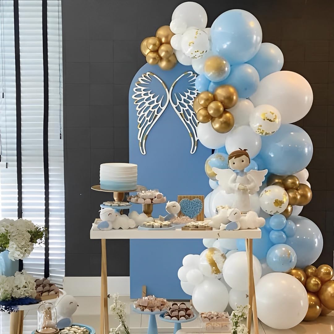 Blue and Gold Balloons 50pcs Party Decor Set