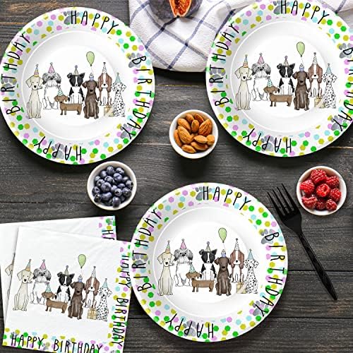 Xigejob Puppy Dog Party Supplies Set for 24 Guests