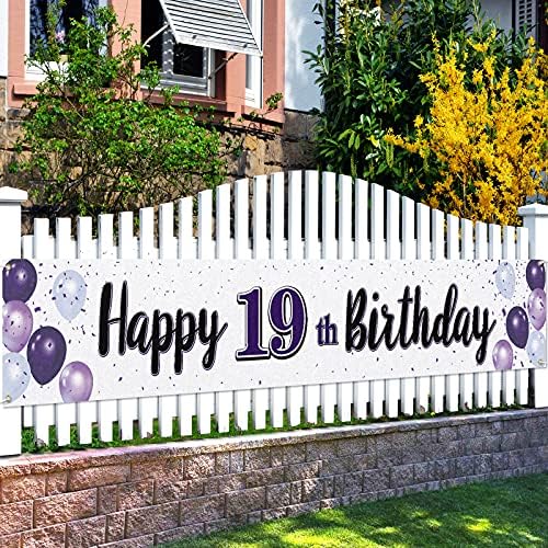 19th Birthday Balloon Banner Decoration