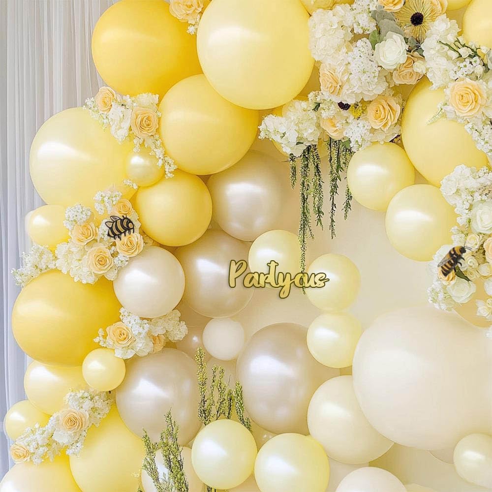 Pastel Yellow Balloon Arch Kit for Parties and Events