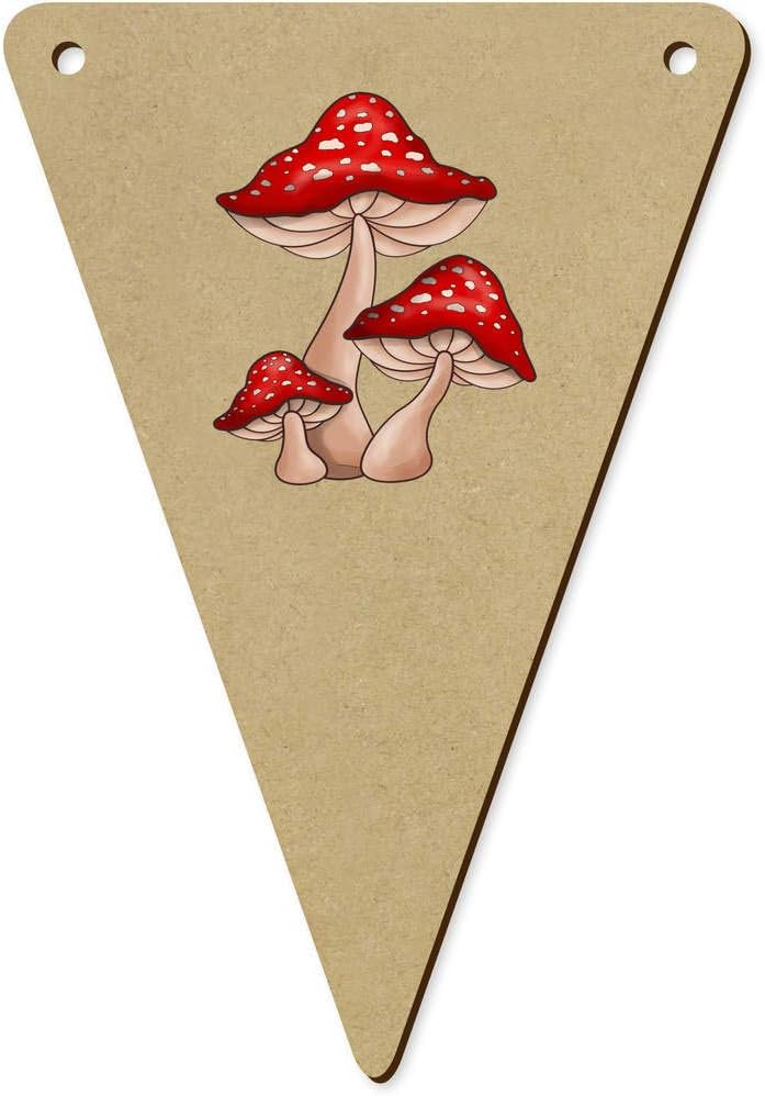 Azeeda 5 x 140mm Toadstools Wooden Bunting Flags