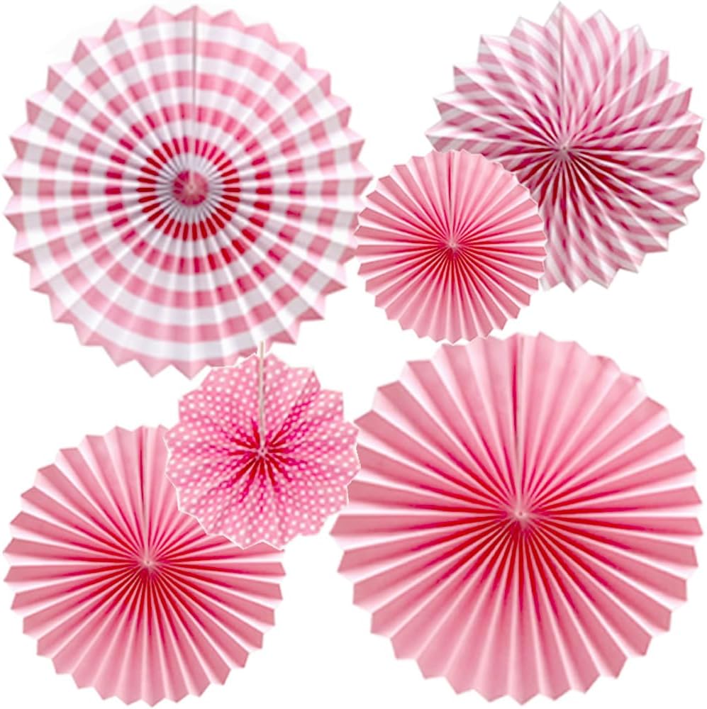 Ruidee Rainbow Hanging Paper Fans for Party Decorations