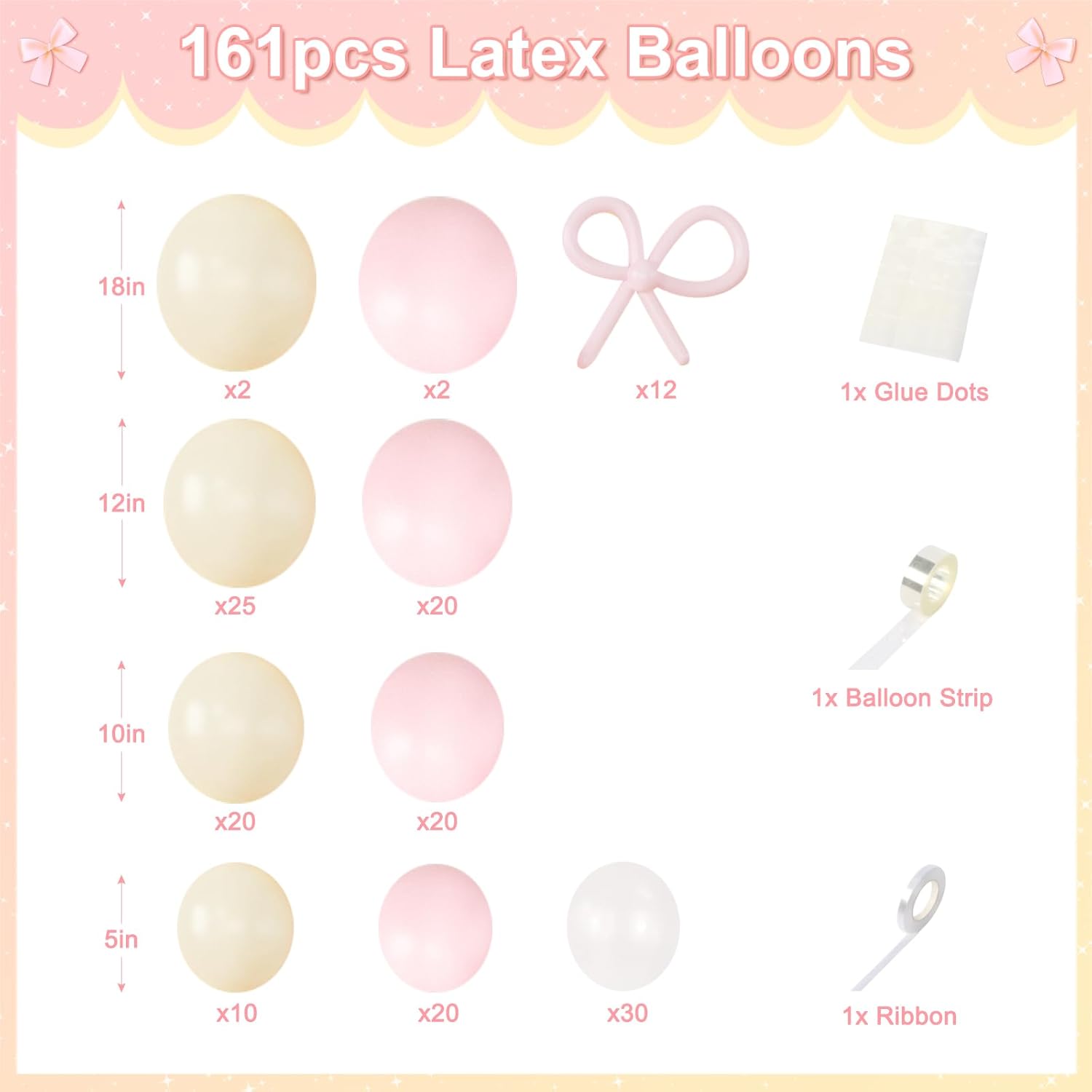 CROSSFINGERS Pink Yellow Balloon Arch Garland Kit