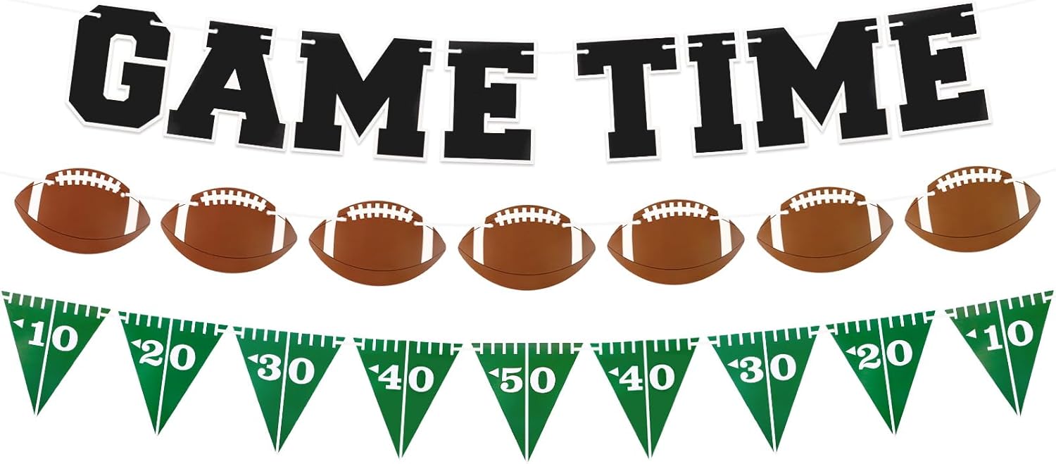 Game Time Football Banner for Party Decorations