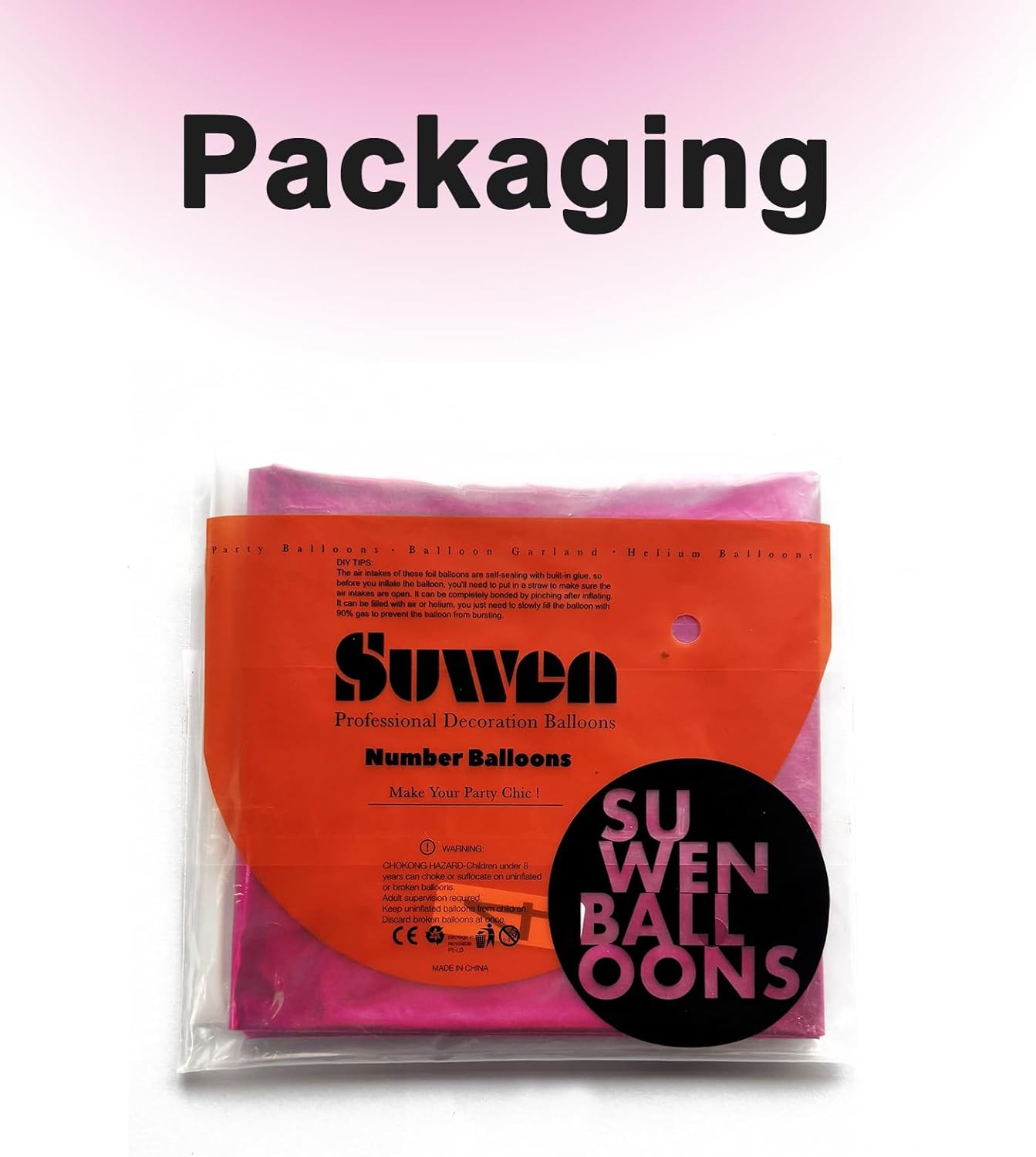 SUWEN 40 Inch Jumbo Hot Pink Number 1 Balloon