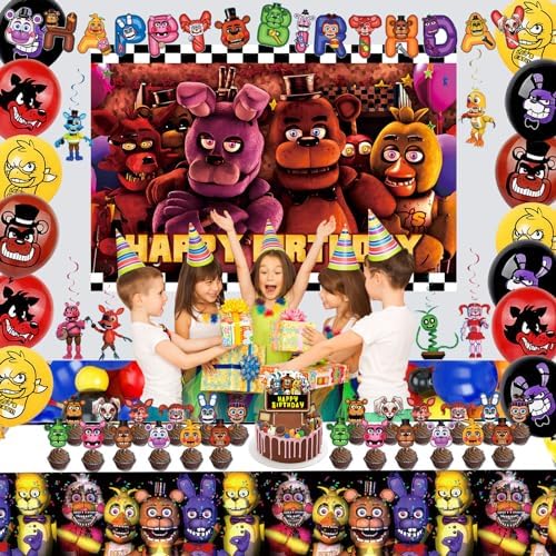 58 Pcs Game Birthday Decorations Set for Kids Parties