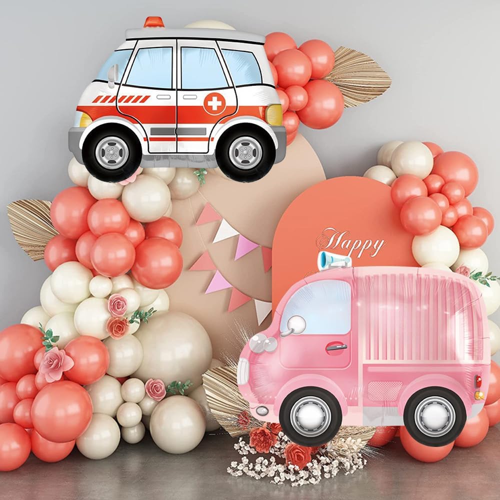 Police Car Foil Balloons 2 Pack Black Party Decor