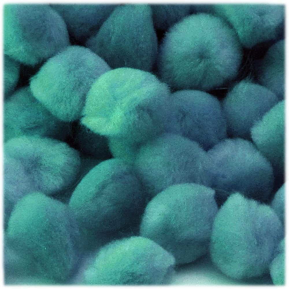 The Crafts Outlet 100-Piece Turquoise Blue Pom Poms