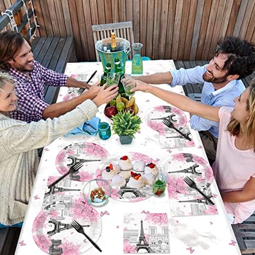 ZOIIWA 98 Pcs Paris Eiffel Tower Party Decor Set