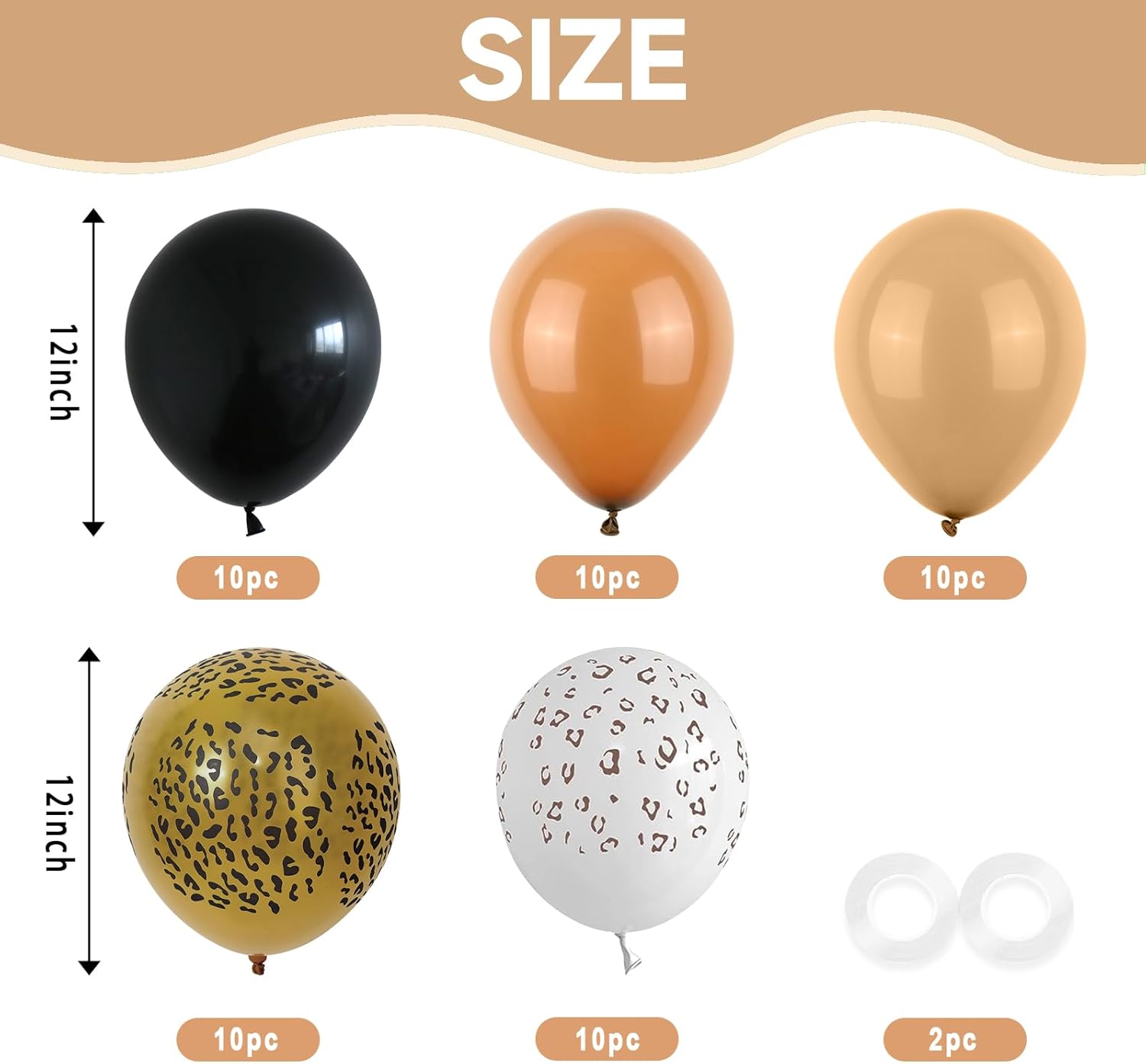 FEYG Cheetah Print Balloons 52PCS Animal Party Decor