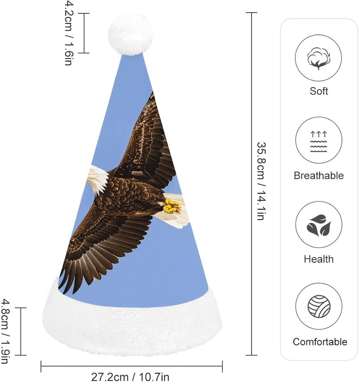 3D Bald Eagle Christmas Hat Novelty Headwear