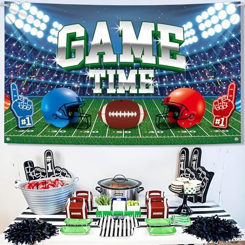KatchOn Football Backdrop for Party - Large 72x44 Inch