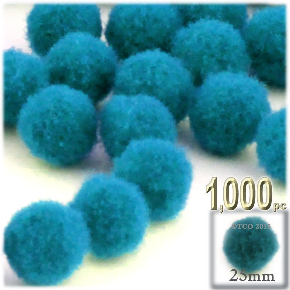 The Crafts Outlet 1000 Piece Light Yellow Pom Poms 25mm