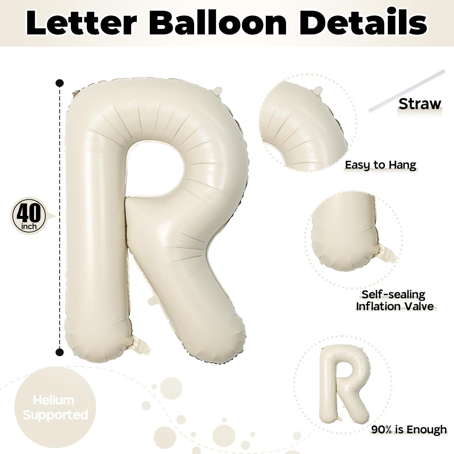 40 Inch Beige Mr Mrs Balloons Wedding Decor