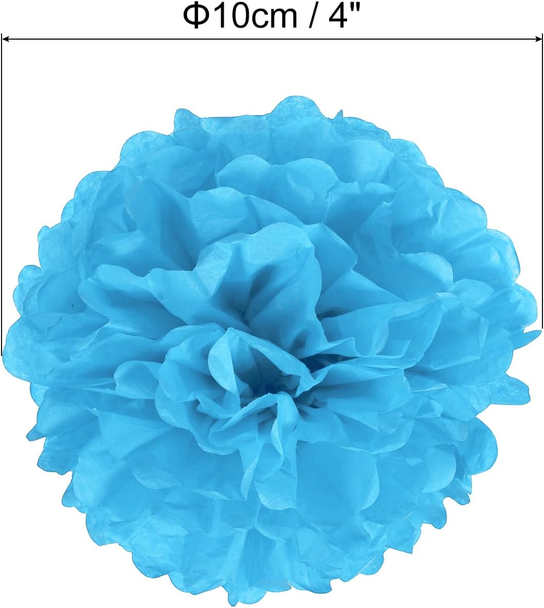 PATIKIL 4 Inch Blue Tissue Pom Poms Flowers 20 Pack