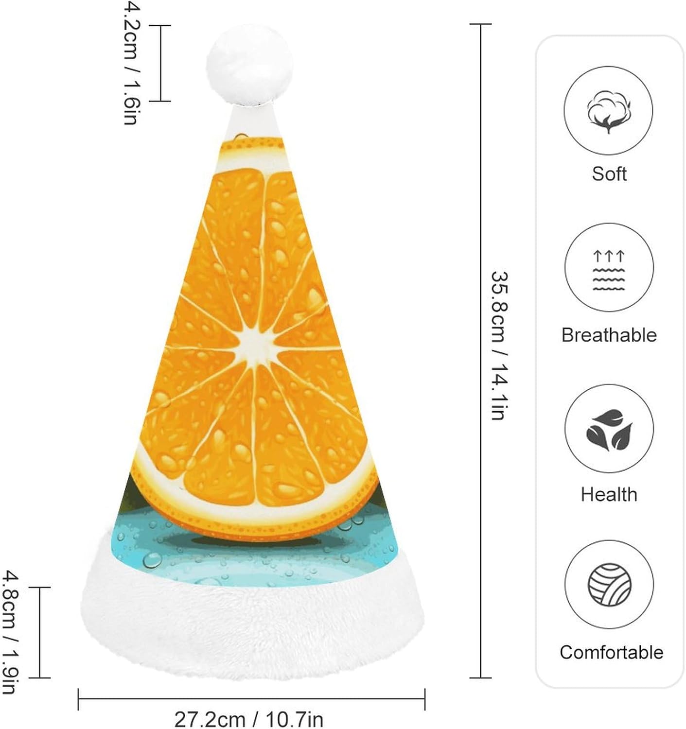 Santa Hat Fresh Orange Christmas Party Hat Headwear