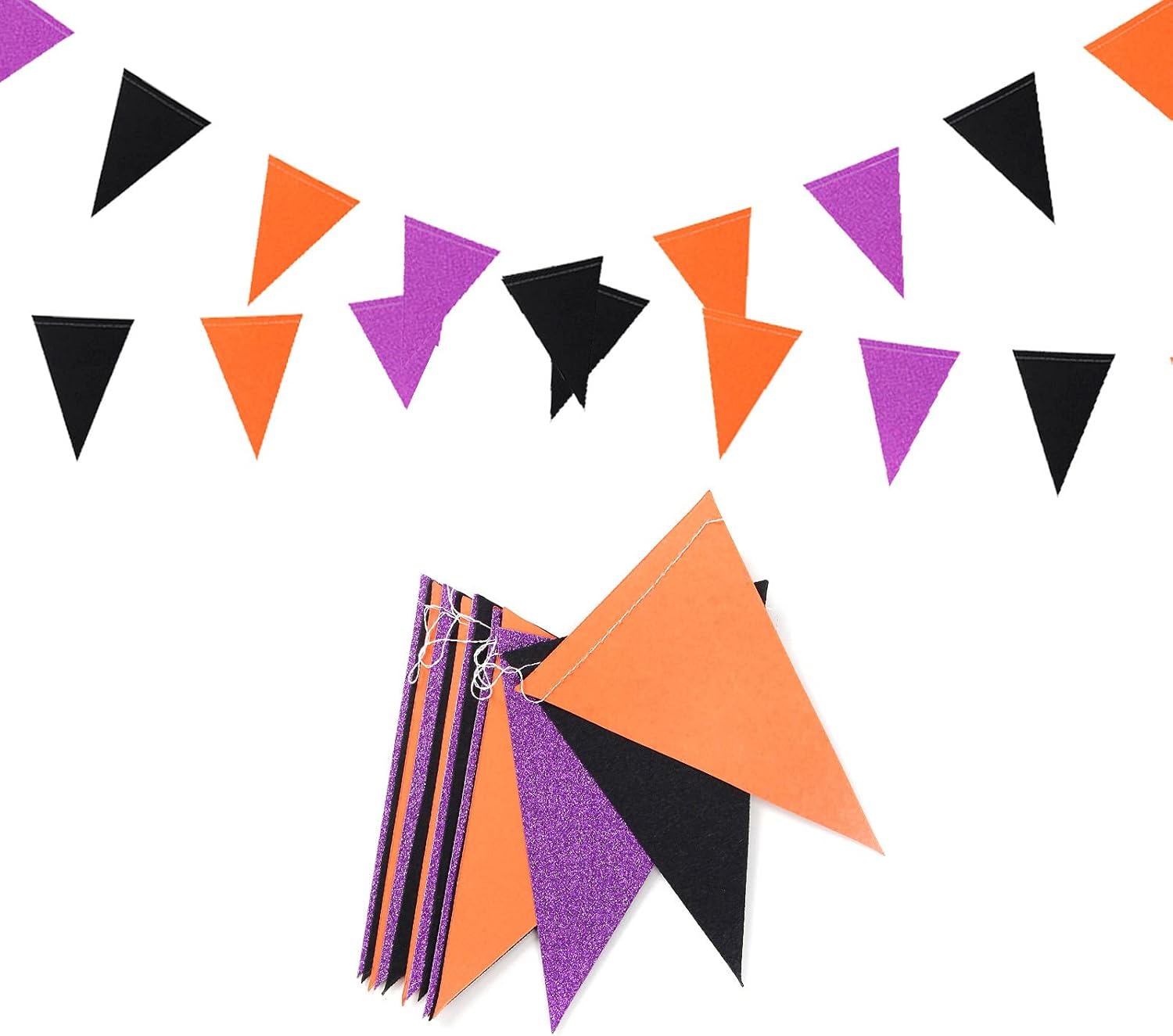 Black Orange Purple Halloween Party Decor Banners 2 Pack