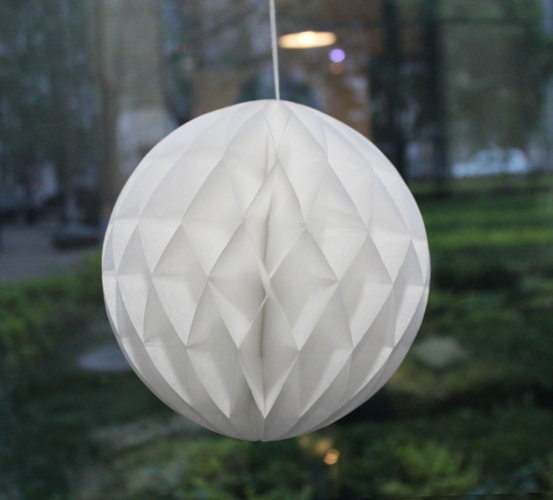 Daily Mall 10 Pcs White 8 Inch Tissue Paper Honeycomb Pom Poms