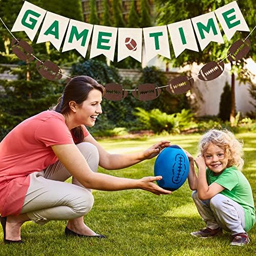 Football Burlap Felt Banners - 2pcs Game Time Decorations