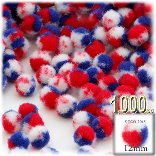 The Crafts Outlet 1000 Piece Pink Pom Poms 12mm Round Acrylic