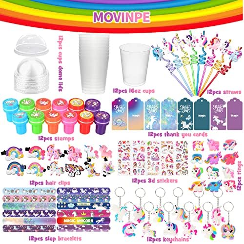 MOVINPE Unicorn Party Favors Multi-Item Gift Cups