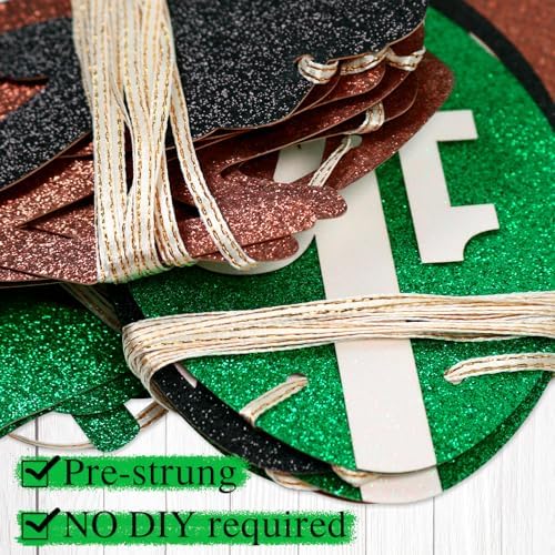 Football Birthday Banner Set with Glitter