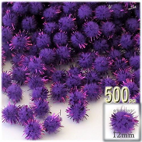 The Crafts Outlet Chenille Sparkly Pom Poms Orange 05 Inch 500 Pc