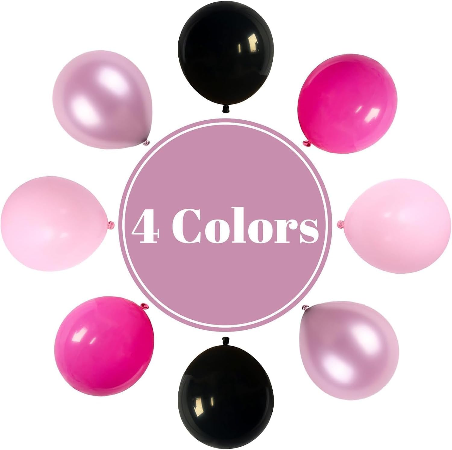 Pink and Black Balloons 60PCS Decor Set for Parties