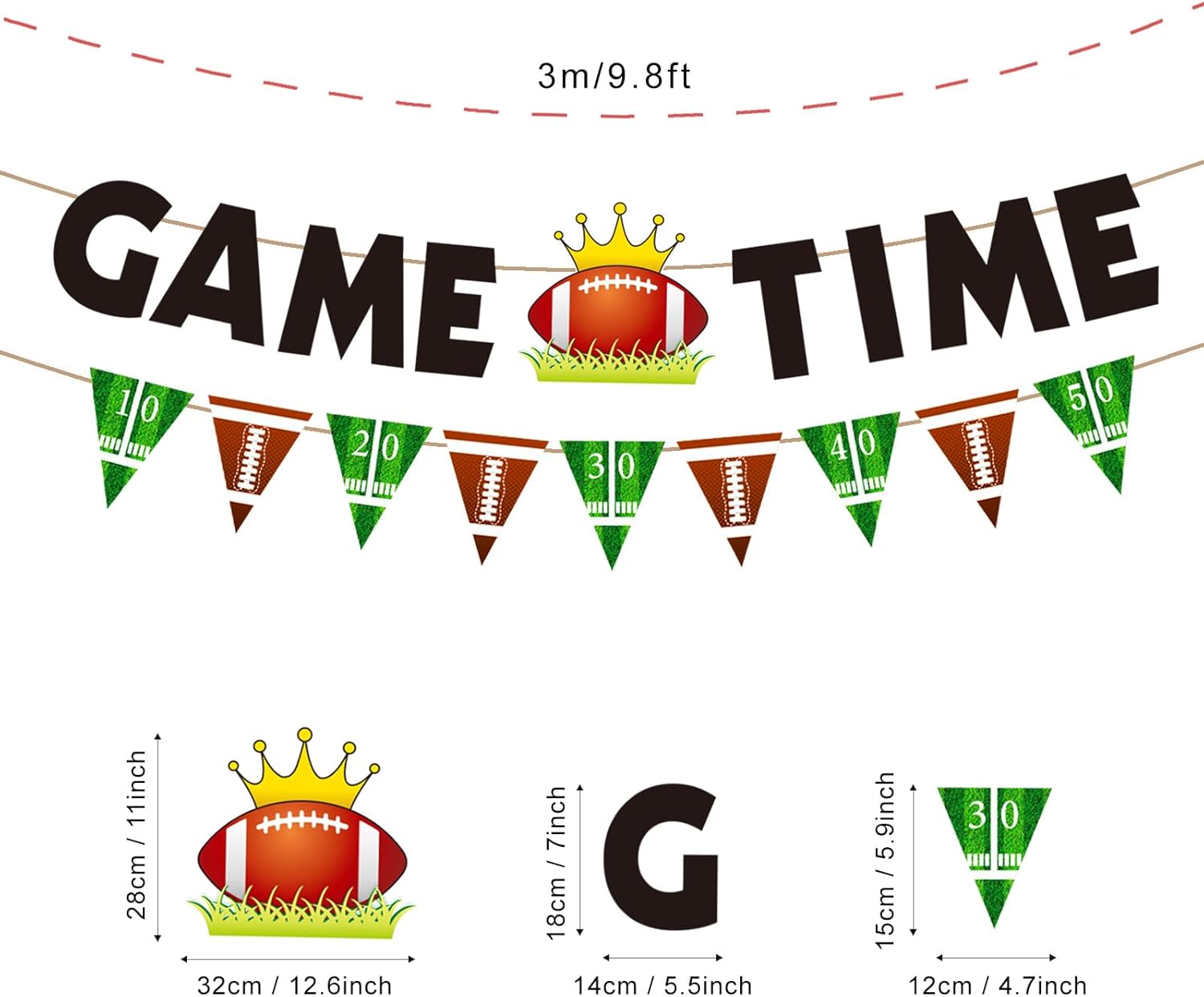 Game Time Football Banner for Fireplace Mantle