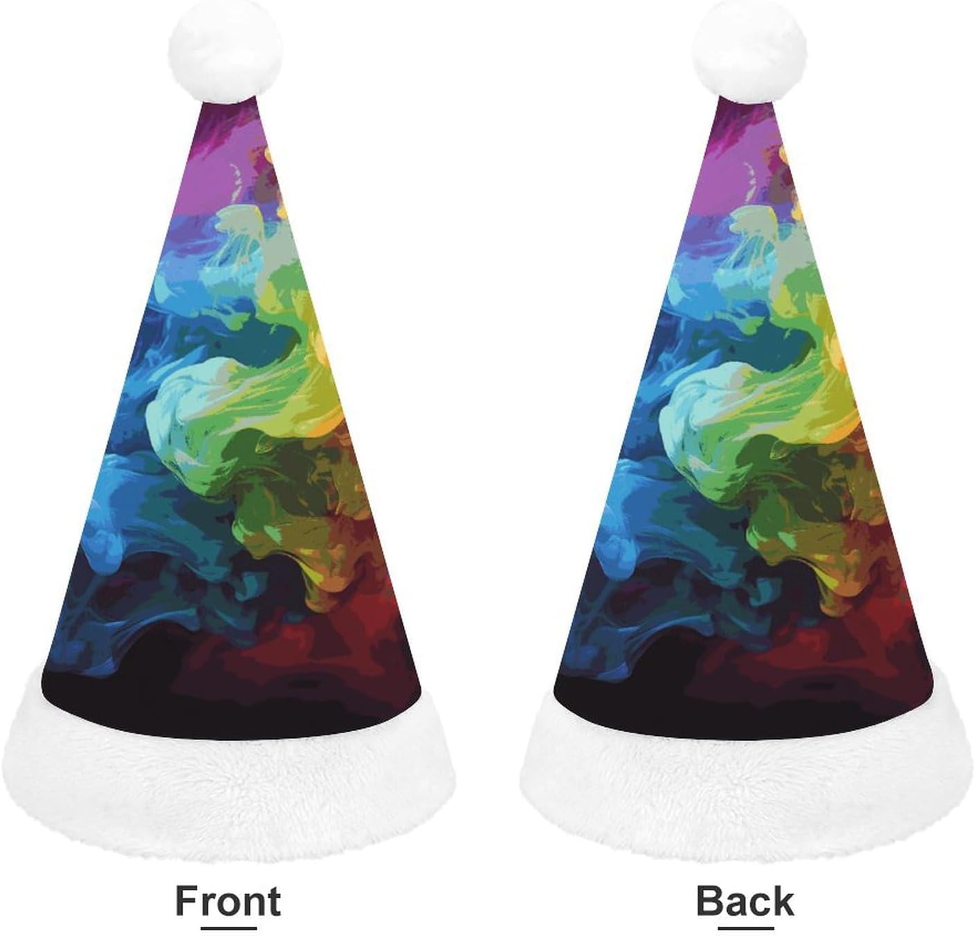Santa Hat Rainbow Smoke Christmas Party Headwear
