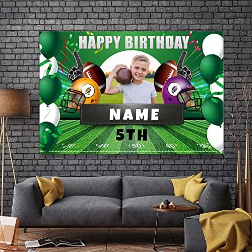 Custom Football Birthday Backdrop Banner 4x6ft