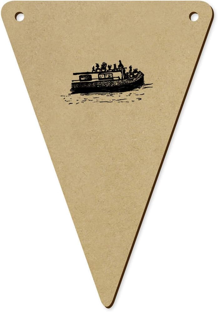 Azeeda 5 x 140mm Canal Boat Wooden Bunting Flags