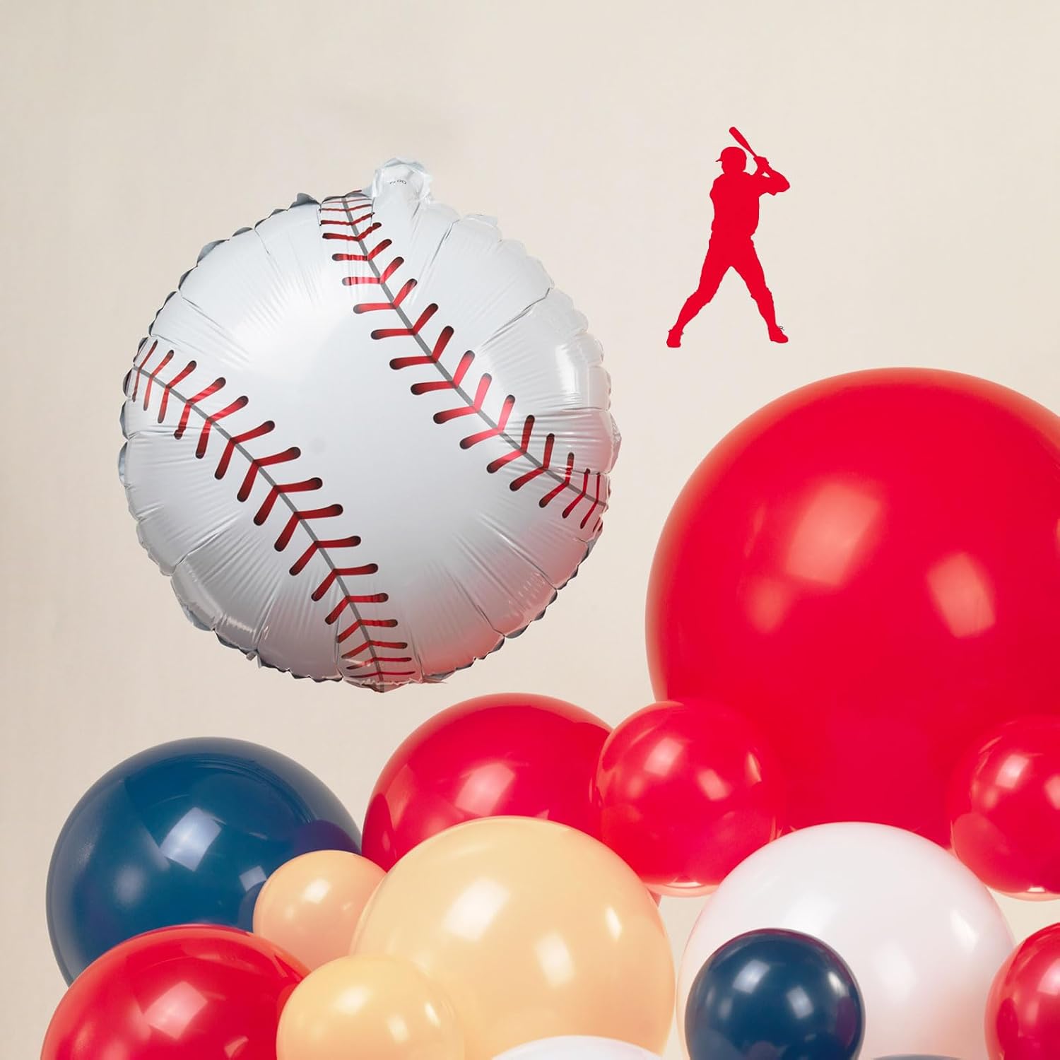 Baseball Balloon Garland Kit 126Pcs with Foil Star Balloons