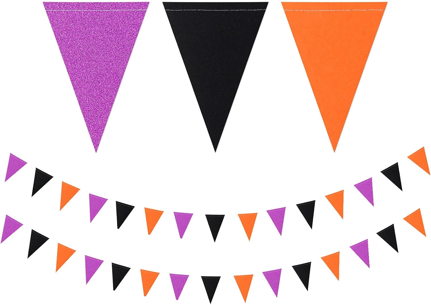 Black Orange Purple Halloween Party Decor Banners 2 Pack
