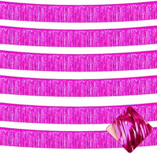 6 Pack 10 Feet Metallic Foil Garland Tinsel Streamers for Party Deco